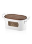 Hermia Caja de Almacenamiento Galvanizada Blanco y Marrón